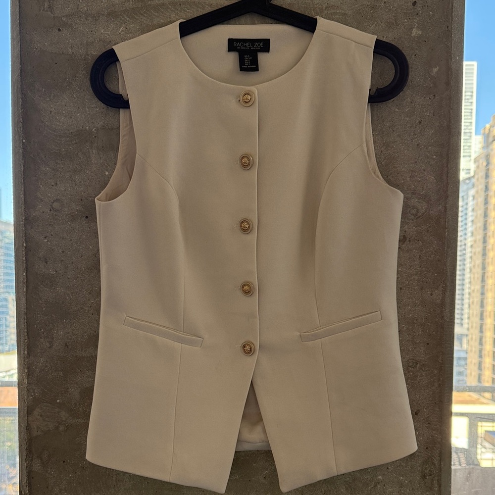 RACHEL Rachel Roy Beige Sleeveless Vest